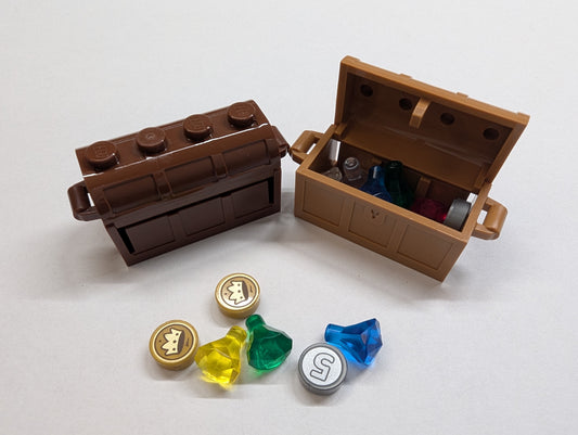 LEGO® Schatzkiste mit Edelsteinen und Münzen – Kleine Überraschung für Kindergeburtstag